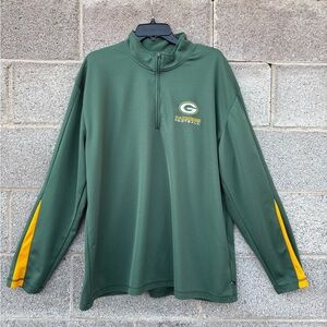 NFL Team Apparel 1/4 Zip Top Green Bay Packers Football Green Athletic Men’s 2XL